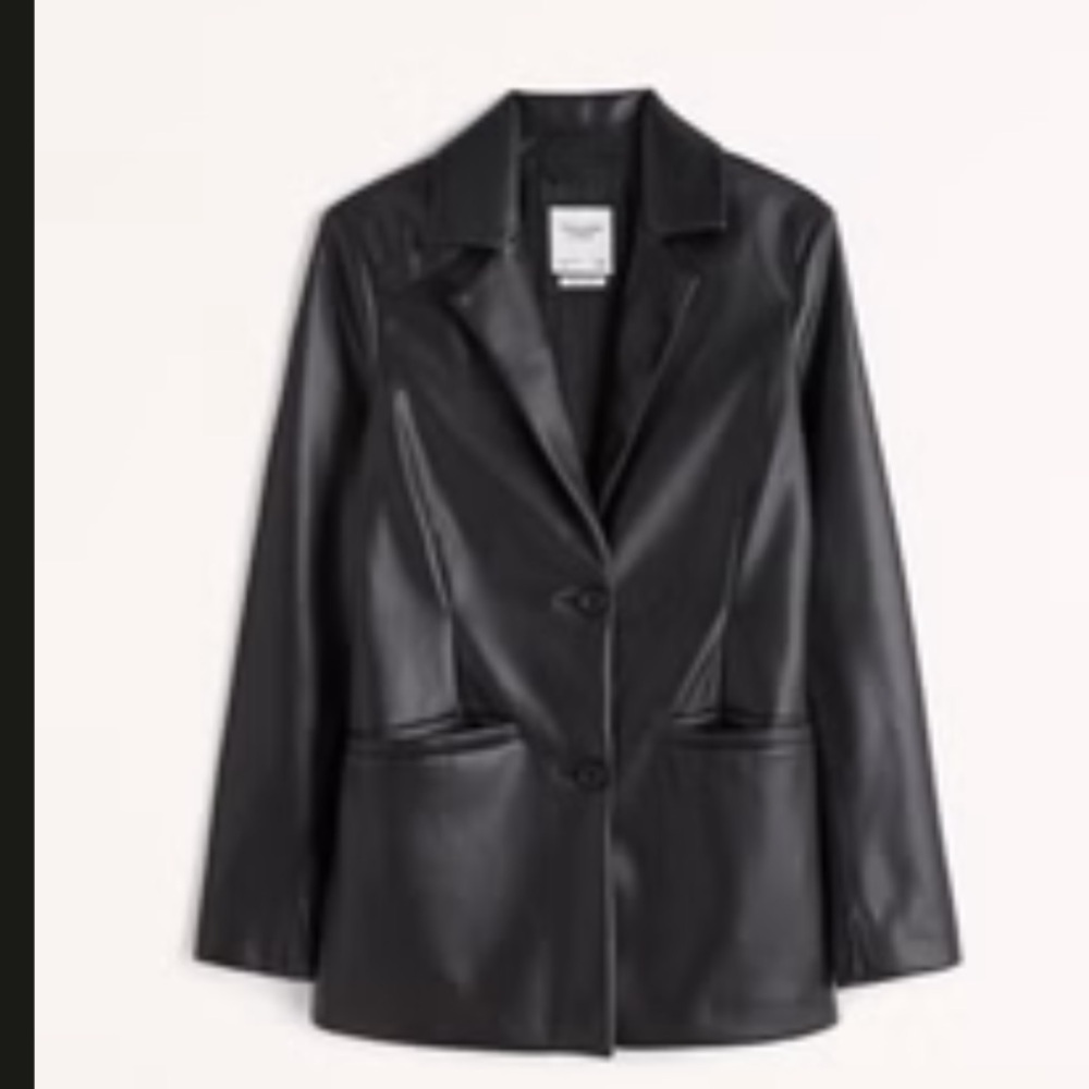 ABERCROMBIE VEGAN LEATHER BLAZER